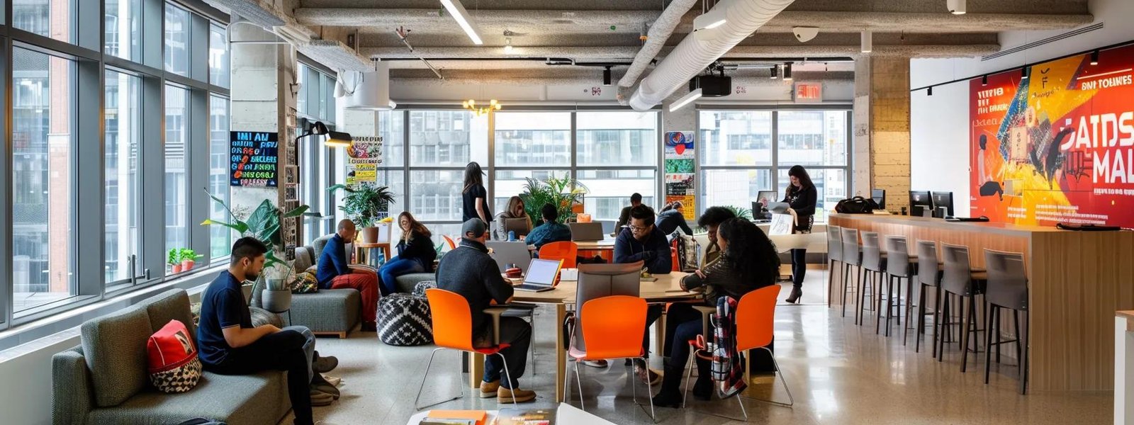 a bustling urban office space features a team of professionals discussing a large budget-friendly moving services poster, with vibrant graphics illustrating various moving options in the greater toronto area. a bustling urban office space features a team of professionals discussing a large budget-friendly moving services poster, with vibrant graphics illustrating various moving options in the greater toronto area.