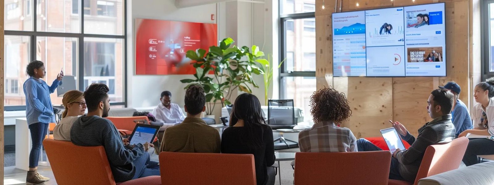 a dynamic urban office interior showcases a diverse group of satisfied customers animatedly discussing their positive experiences with affordable moving services, with testimonials prominently displayed on sleek screens in the background. a dynamic urban office interior showcases a diverse group of satisfied customers animatedly discussing their positive experiences with affordable moving services, with testimonials prominently displayed on sleek screens in the background.